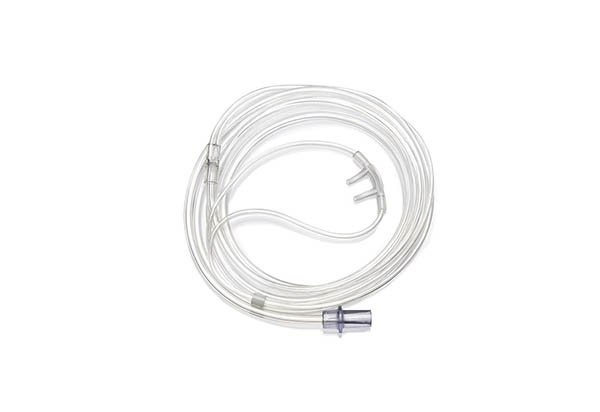 Adult, nasal cannula with curved prongs and tube, 1.8m