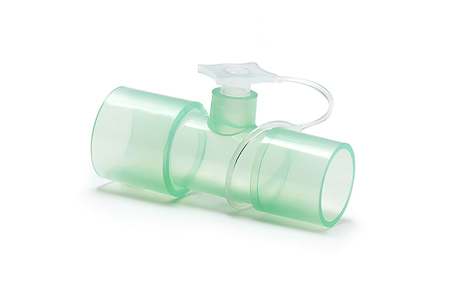 Straight connector 22M - 7.6mm port and cap - 22F - sterile