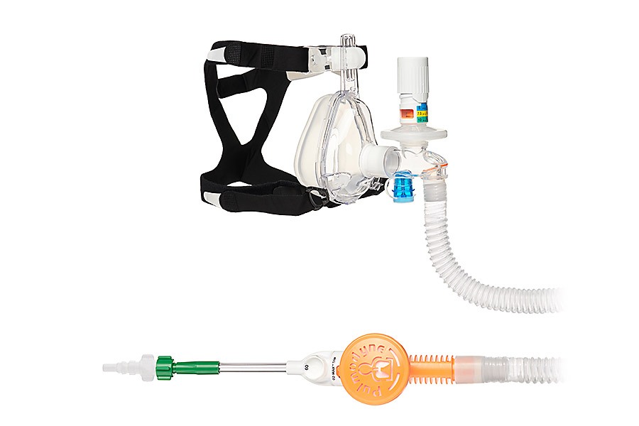 O2-MAX™ Trio System with AGA Quik-Connect™, with smoothbore tube, 3-SET™ adjustable PEEP valve and BiTrac ED Mask, large adult