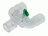 22mm adjustable anaesthetic Y-piece with fixed neck 22M/15F patient connection - swivel 22M - swivel 22M with luer lock port